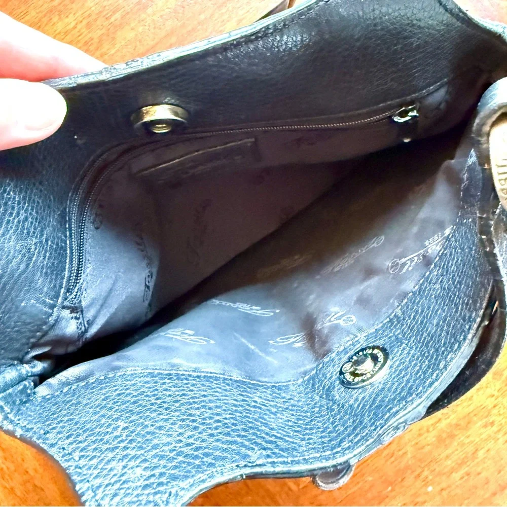 Fossil Mixed Media Black Leather Bag